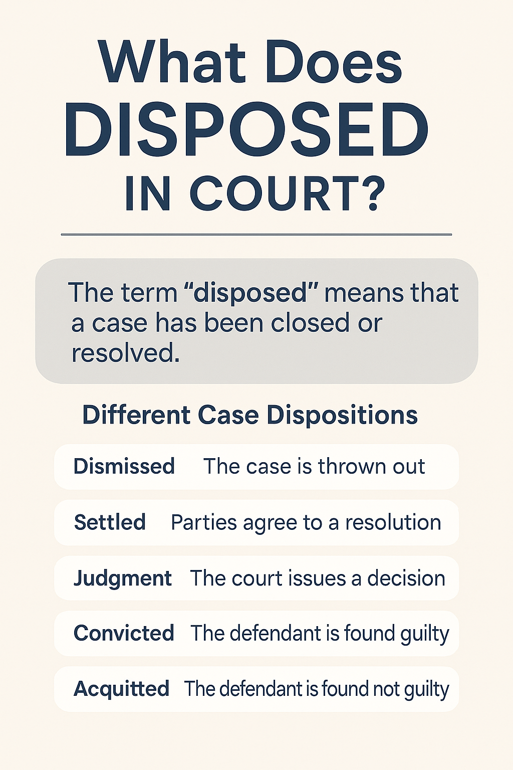 What Does Disposed Mean in Court?