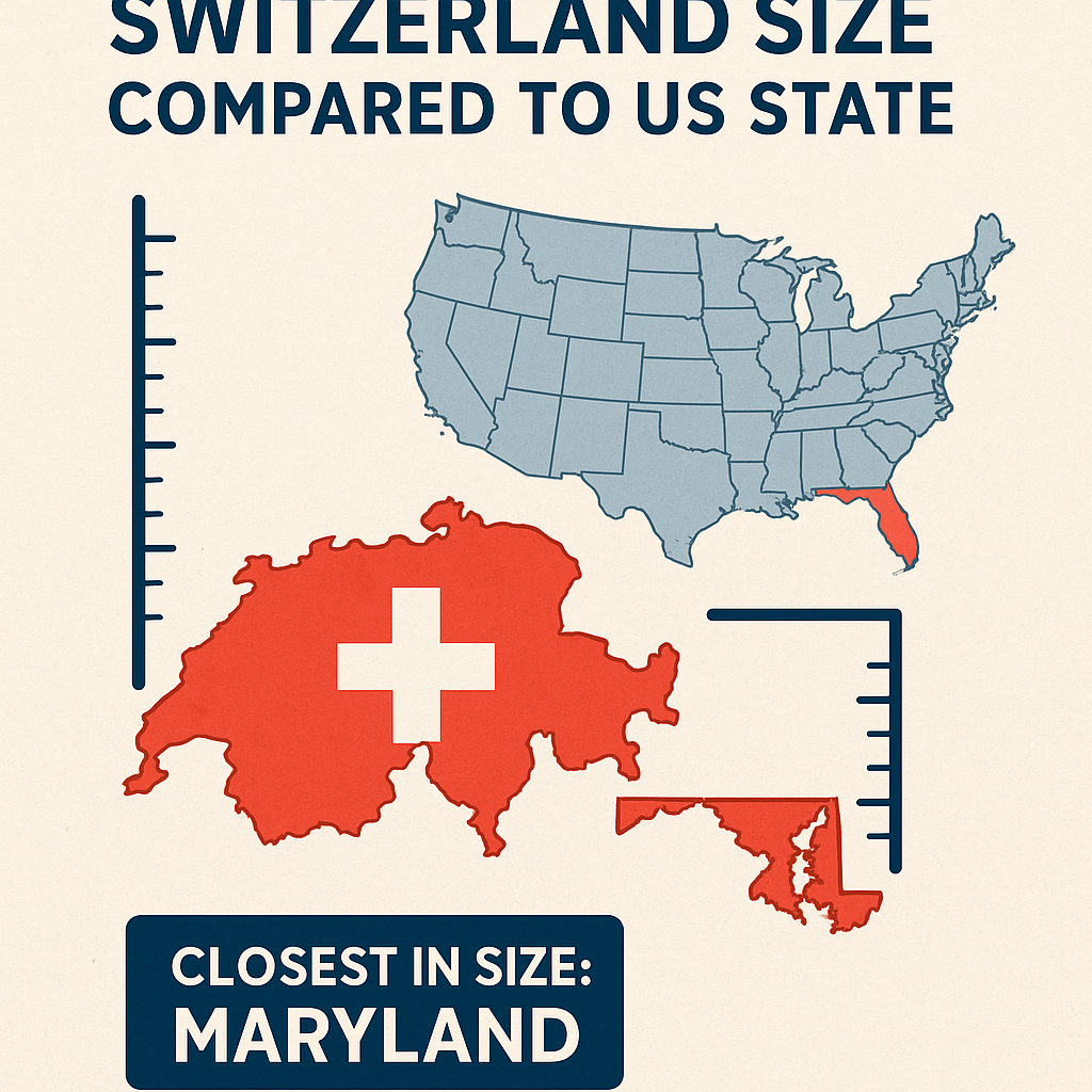 Switzerland Size Compared to US State